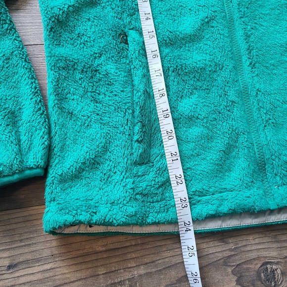 The North Face Osito Plush Fleece Full Zip Fuzzy Green Jackeet Womens Medium - Picture 11 of 11
